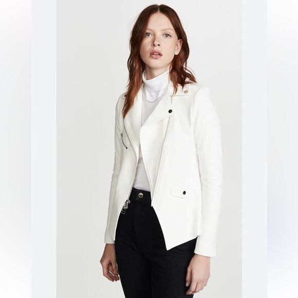 NWT VERONICA BEARD Scuba Hadley Jacket White Size 2 Dickey Compatible - Picture 1 of 12